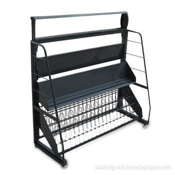 VCD/CD Display Rack with Knock Down Structure, Measures 1,200 x 450 x 1,300mm